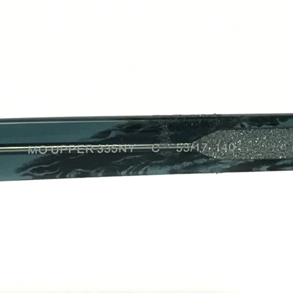 MO Eyewear Eyeglasses Frames UPPER 335NY C Gray Blue Horn Half Rim 53-17-140